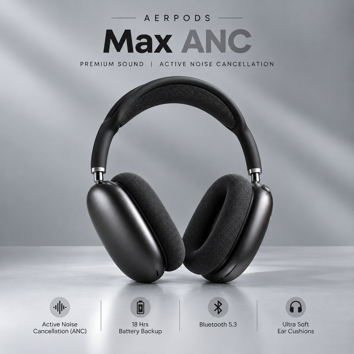 Aerpods Max (Active Noise Control + Popup Sensor) Black