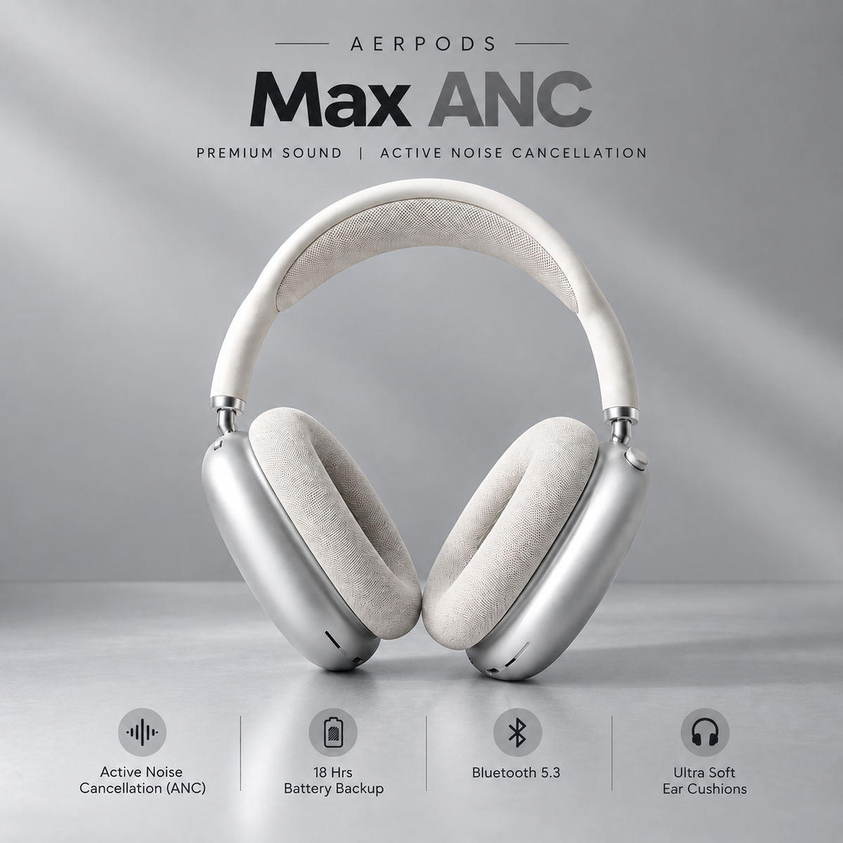 Aerpods Max (Active Noise Control + Popup Sensor) Silver