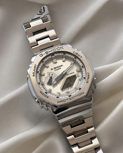 GShock-GM2110D (White dial Analog Digital Watch)